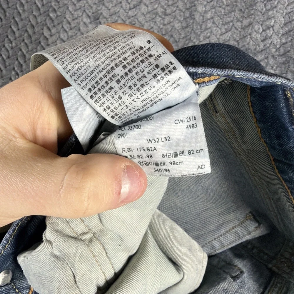 Levi's 519 Jeans Mens 32x32 Blue Cotton Denim Skinny Leg‎ Faded Stretch Workwear